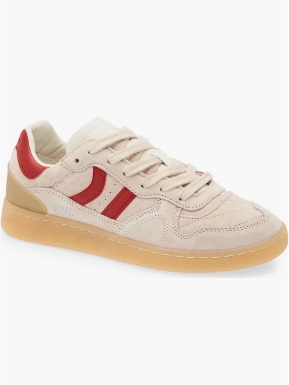 Coolway Goal Women's Pink Suede Sneakers with Red and extra Laces - Picture 2 of 5